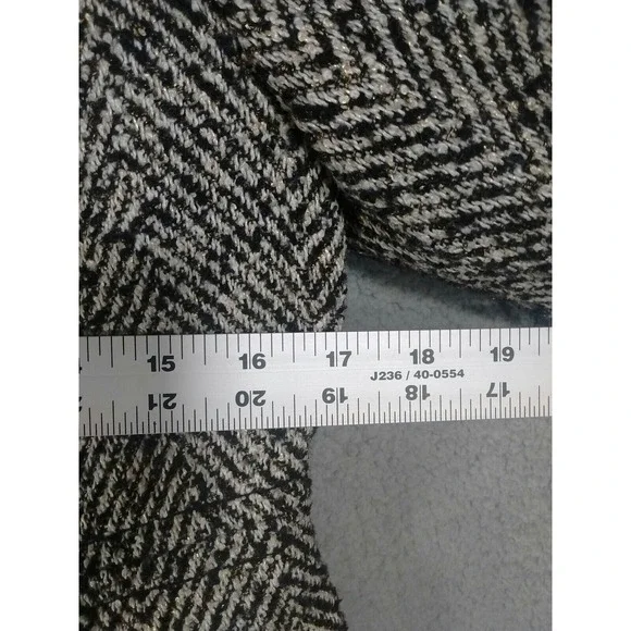 Old Navy Black Tweed Jacket Coat Womens Small Petite Ruffle Collar Heritage - Picture 10 of 12